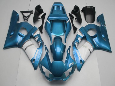 1998-2002 Yamaha R6 Motorcycle Fairings - Blue White Silver UK