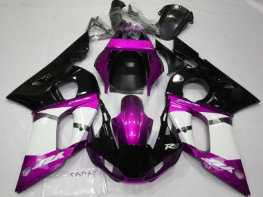 1998-2002 Yamaha R6 Motorcycle Fairings - Purple White Glossy Black UK