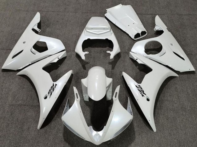 2005 Yamaha R6 Motorcycle Fairings - Pearl White UK