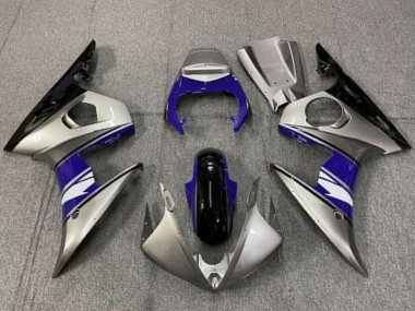 2003-2004 Yamaha R6 Motorcycle Fairings - Silver Blue Glossy Black UK