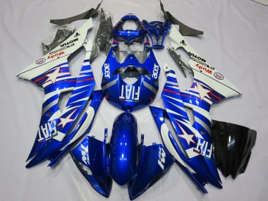 2008-2016 Yamaha R6 Motorcycle Fairings - White Blue Fiat Acer Motul Michelin UK