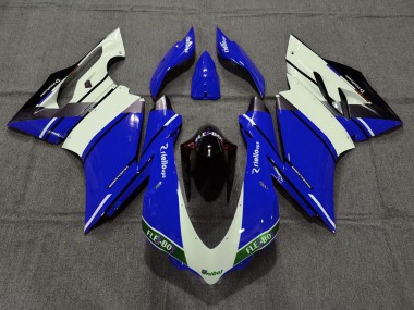 2015-2020 Ducati 959 1299 Motorcycle Fairings - Blue White Glossy Black Unibat Flex-Box OEM Style UK