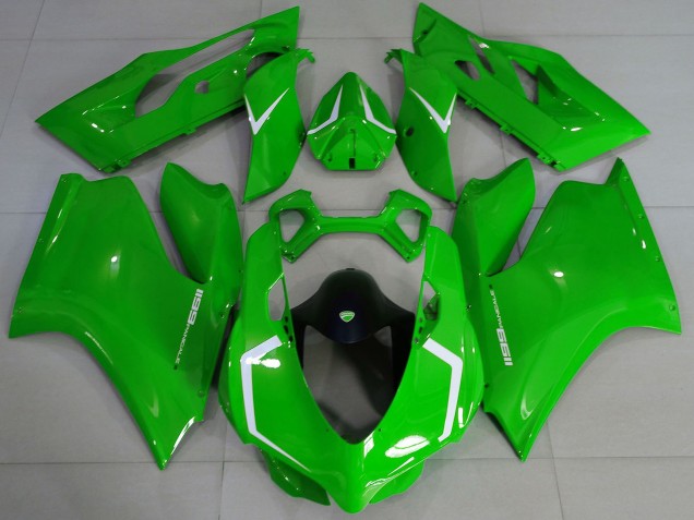 2011-2014 Ducati 1199 Motorcycle Fairings - Glossy Green White UK