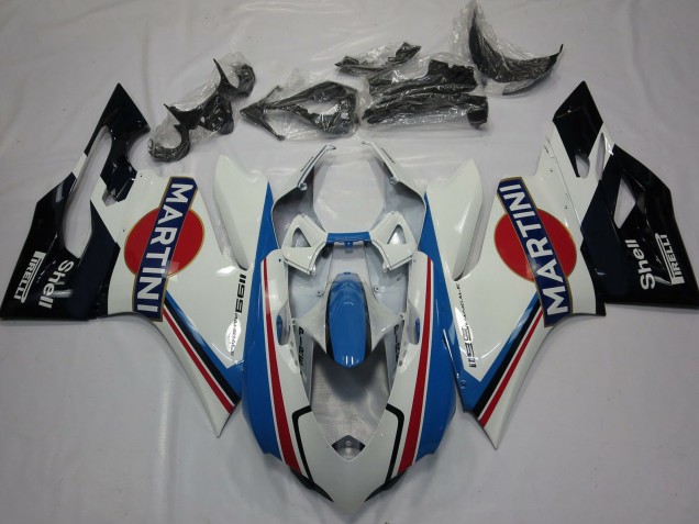 2011-2014 Ducati 1199 Motorcycle Fairings - White Light Blue Red Black Martini UK