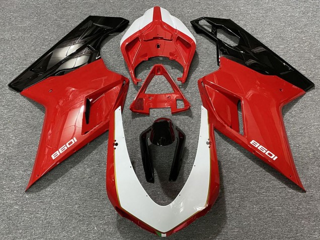 2007-2014 Ducati 1098 Motorcycle Fairings - White Red Black UK