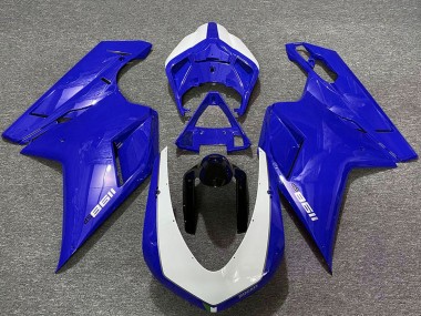 2007-2014 Ducati 1198 Motorcycle Fairings - Glossy Blue White UK