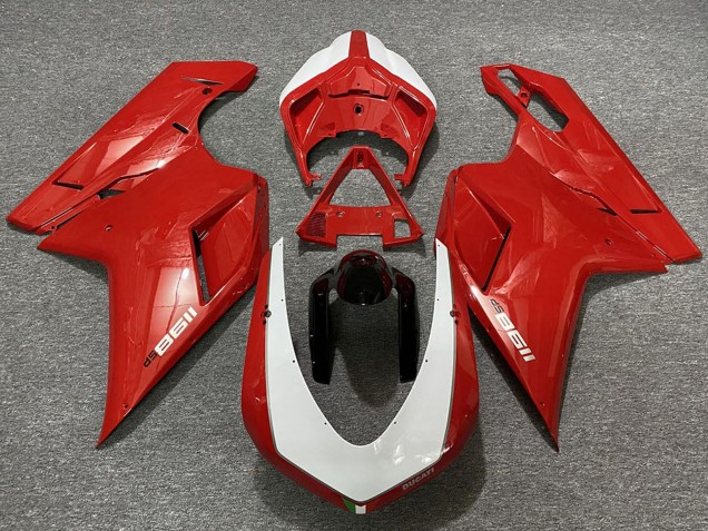 2007-2014 Ducati 1198 Motorcycle Fairings - Red White Black UK