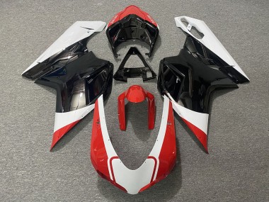 2007-2014 Ducati 848 1098 1198 Motorcycle Fairings - White Red Glossy Black UK