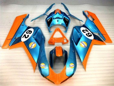 2007-2014 Ducati 848 1098 1198 Motorcycle Fairings - Orange Blue Gulf 62 UK