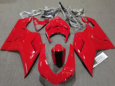 2007-2014 Ducati 848 1098 1198 Motorcycle Fairings - Glossy Red Plain UK