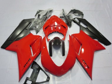 2007-2014 Ducati 848 Motorcycle Fairings - Red Matte Black UK