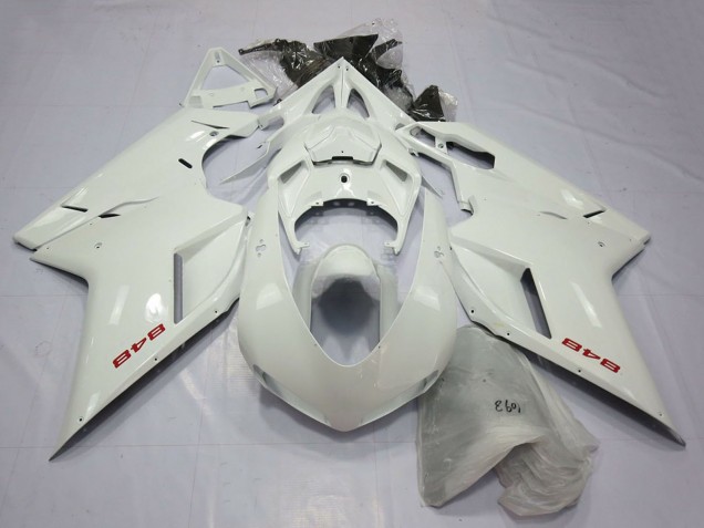 2007-2014 Ducati 848 Motorcycle Fairings - Pearl White UK