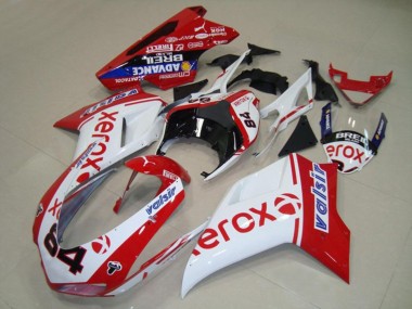 2007-2014 Ducati 848 1098 1198 Motorcycle Fairings - White Red Blue Glossy Black Valsir Xerox 84 UK