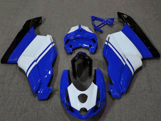 2003-2004 Ducati 749 999 Motorcycle Fairings - White Blue Glossy Black UK