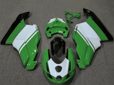 2003-2004 Ducati 749 999 Motorcycle Fairings - White Green Glossy Black UK