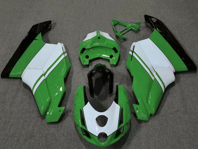 2003-2004 Ducati 749 999 Motorcycle Fairings - White Green Glossy Black UK