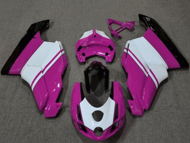 2003-2004 Ducati 749 999 Motorcycle Fairings - White Pink Glossy Black UK