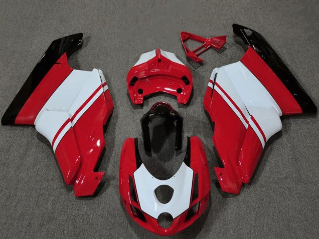 2003-2004 Ducati 749 999 Motorcycle Fairings - White Red Glossy Black UK