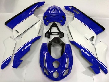 2003-2004 Ducati 999 Motorcycle Fairings - White Blue Black UK