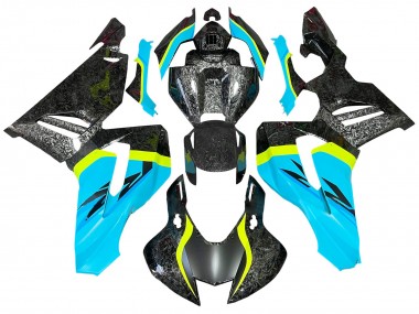 2020-2023 Honda CBR1000RR-R Motorcycle Fairings - Light Blue Yellow Black Forged Carbon Fiber UK
