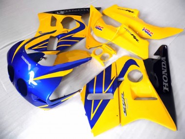 1987-1989 Honda CBR400RR NC23 Motorcycle Fairings - Yellow Blue Glossy Black UK