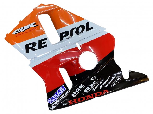 1987-1989 Honda CBR400RR NC23 Motorcycle Fairings - Orange White Red Glossy Black Repsol HRC UK