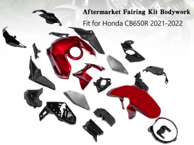 2019-2022 Honda CB650R Motorcycle Fairings - Black Red UK