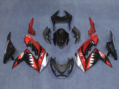 2015-2016 Kawasaki Z250/Z300 Motorcycle Fairings - Red White Glossy Black Shark UK