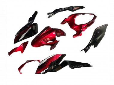 2018-2024 Kawasaki Z400 Motorcycle Fairings - Candy Red Glossy Black UK