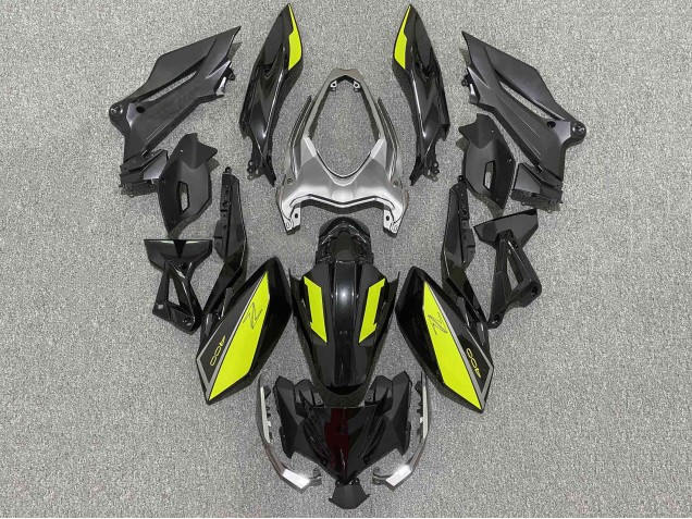 2018-2024 Kawasaki Z400 Motorcycle Fairings - Matte Black Yellow UK