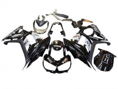 2010-2016 Kawasaki Z1000SX Motorcycle Fairings - Glossy Black Gold White Mobil West UK