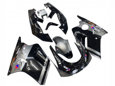 1989-1990 Kawasaki ZXR250 Motorcycle Fairings - Glossy Black Grey Elf Touch4 Bridgestone UK