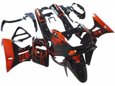 1993-2007 Kawasaki ZZR400 Motorcycle Fairings - Glossy Black Red Corona Extra UK