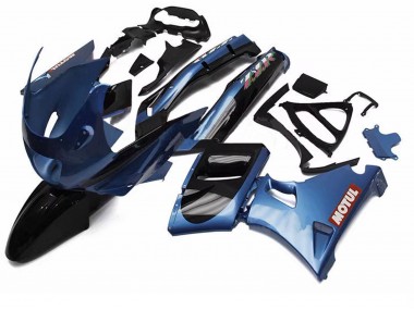 1993-2007 Kawasaki ZZR400 Motorcycle Fairings - Blue Black Red Motul UK