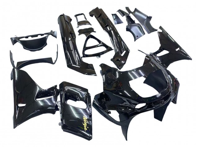 1993-2007 Kawasaki ZZR400 Motorcycle Fairings - Glossy Black Gold Ninja UK