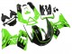 1993-2007 Kawasaki ZZR400 Motorcycle Fairings - Green Glossy Black Flame UK