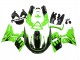 1993-2007 Kawasaki ZZR400 Motorcycle Fairings - Green Glossy Black Flame UK