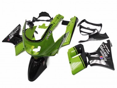 1993-2007 Kawasaki ZZR400 Motorcycle Fairings - Green Glossy Black Elf Touch4 Bridgestone UK