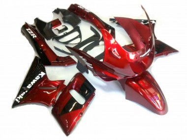 1993-2007 Kawasaki ZZR400 Motorcycle Fairings - Red Glossy Black UK