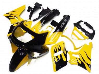 1993-2007 Kawasaki ZZR400 Motorcycle Fairings - Yellow Black Flame UK