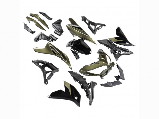 2022-2025 Kawasaki Versys 650 Motorcycle Fairings - Dark Green Black UK