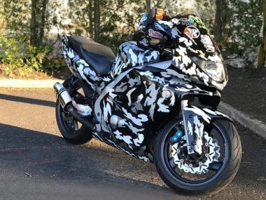 1996-2007 Yamaha YZF600R Thundercat Motorcycle Fairings - Black White Grey Camouflage UK