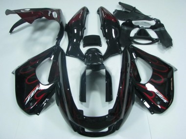 1997-2007 Yamaha YZF 1000R Thunderace Motorcycle Fairing - Black with Red Flame UK