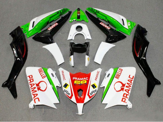 2012-2014 Yamaha TMAX530 Motorcycle Fairings - White Red Green Pramac Fiamm UK