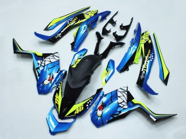 2017-2021 Yamaha XMAX300 Motorcycle Fairings - Blue Yellow Black Shark 46 UK