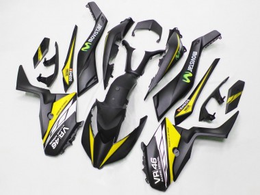 2017-2021 Yamaha XMAX300 Motorcycle Fairings - Matte Black Yellow MoviStar ENEOS 46 UK