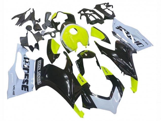 2020-2024 Ducati Panigale V2 Motorcycle Fairings - White Lime Green Glossy Black Stein Dinse VR 46 UK