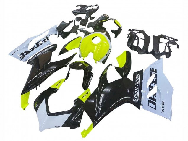 2020-2024 Ducati Panigale V2 Motorcycle Fairings - White Lime Green Glossy Black Stein Dinse VR 46 UK