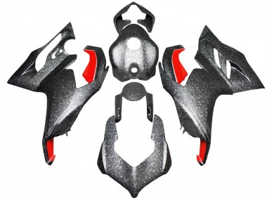 2020-2024 Ducati Panigale V2 Motorcycle Fairings - Black Forged Carbon Fiber Style Red UK