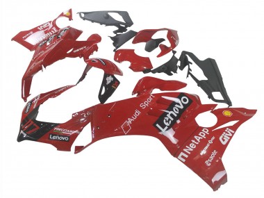 2020-2021 Ducati Panigale V4 V4S Motorcycle Fairing - Red Glossy Black Lenovo 117 UK